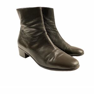 Cole Haan Chocolate Brown Leather Midi Booties